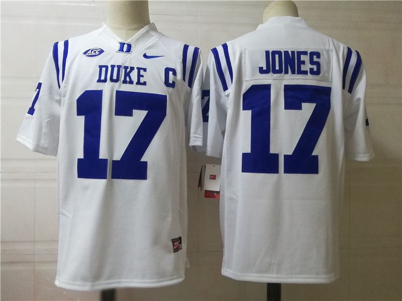 Men Duke Blue Devils #17 Jones White Nike 2025 NCAA Jersey->ncaa teams->NCAA Jersey